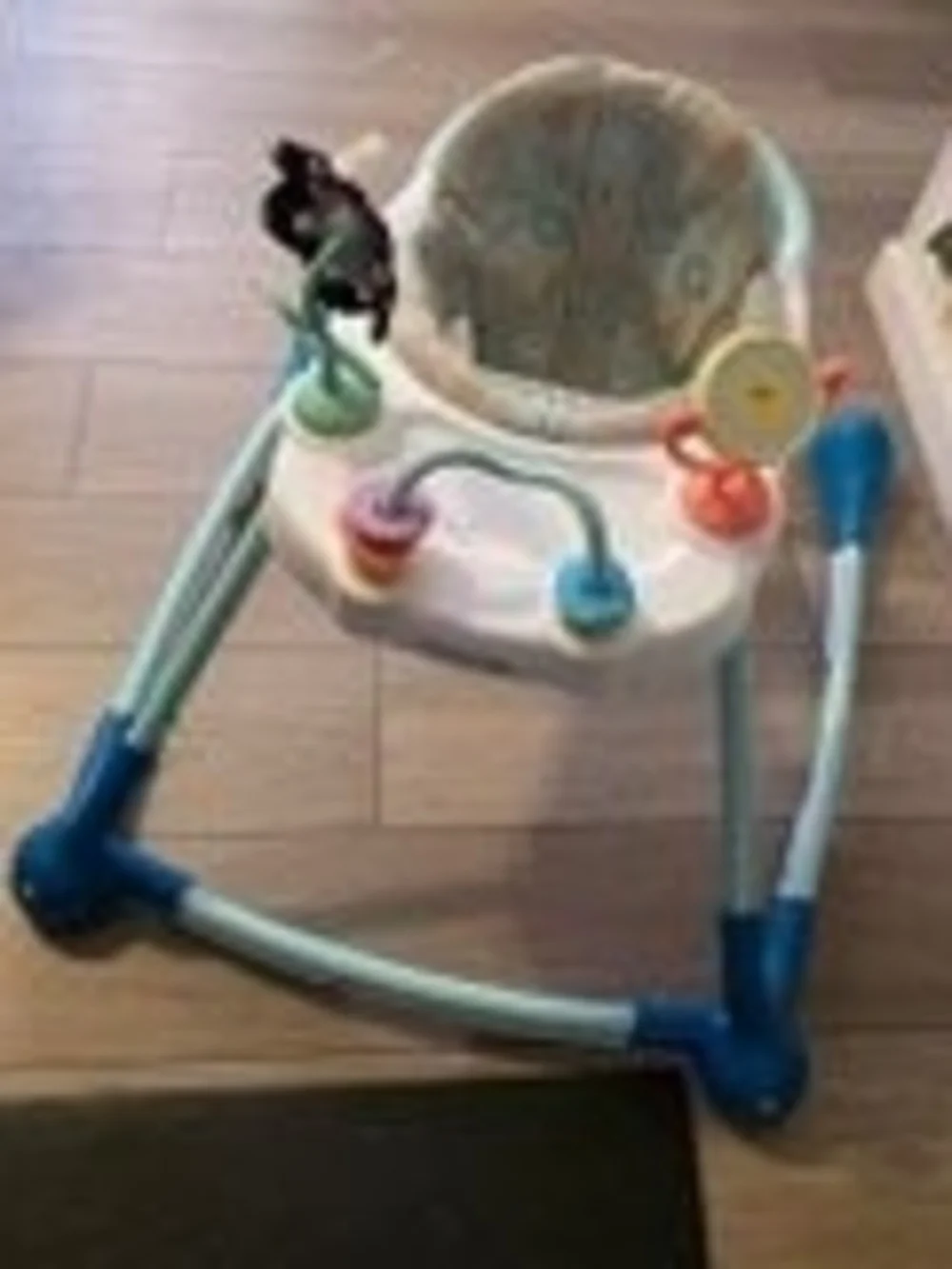 Baby Activity Walker with Blue and White Frame and Multi-Color Toys